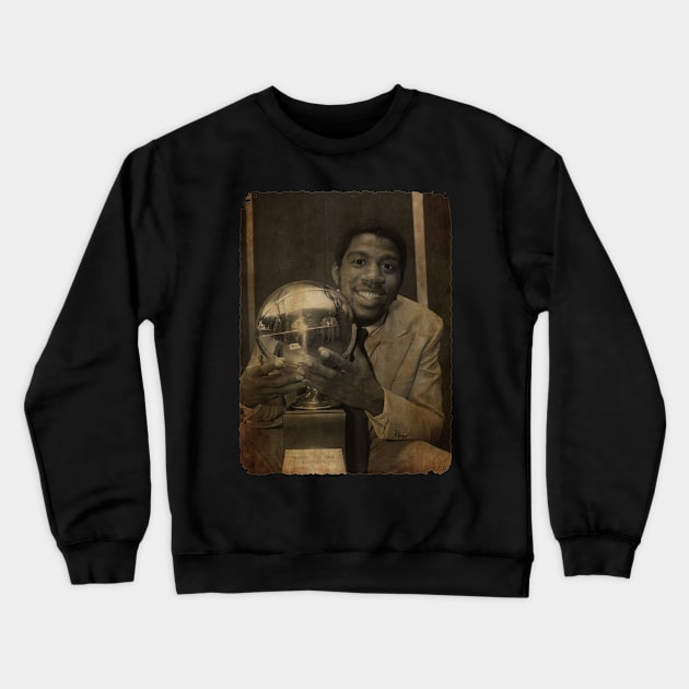 Magic Johnson Smiles and Holds His Cup Vintage #2 Crewneck Sweatshirt by Milu Milu